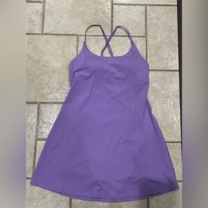 Women’s Sports Purple One Piece dress w/Shorts built in Pockets  Built-In Bra Lg